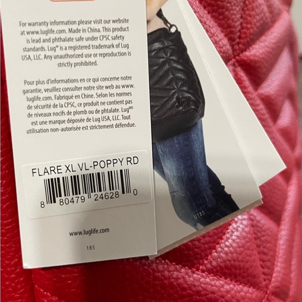 lug Red Quilted Crossbody with Patterned Strap - Picture 6 of 7